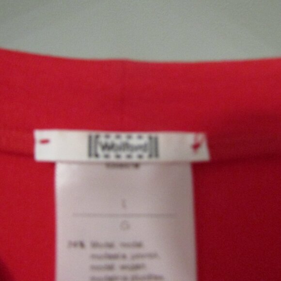WOLFORD Red short Sleeved Scooped Neck Top--Size L/Large. - Picture 2 of 3